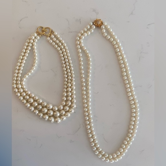 Vintage Faux Pearl Necklaces group of 2. - Picture 1 of 5